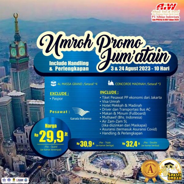 Promo Umroh Jumatain Plus Thaif
