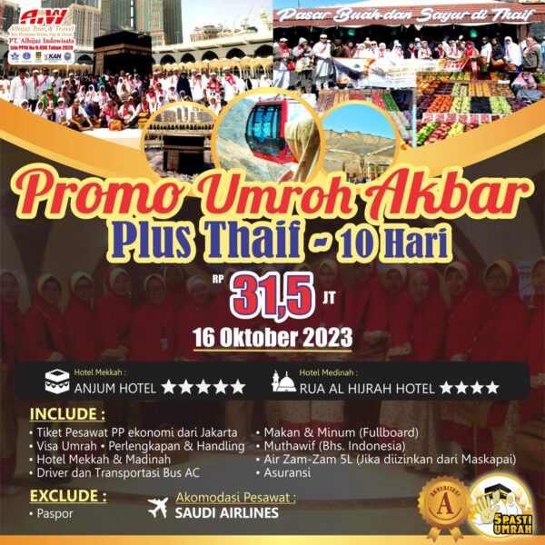 Paket Umroh Akbar Plus Thaif